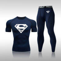 High Quality Mens Running T-Shirt Sportswear Sweat Gym Leggings Workout Clothing Rash Guard Male Compression MMA Shorts Set 4xl