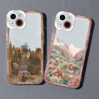 【เคสโทรศัพท์ Qiqi 】เคสโทรศัพท์ซิลิโคนสวยงามภาพประกอบทิวทัศน์ประเทศสำหรับ iPhone 14 13 12 11 Pro Max Mini XS X XR SE 7 8 Plus เคสนิ่ม