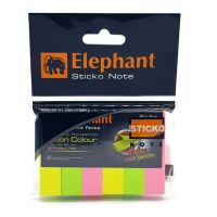 กระดาษโน๊ต Elephant Sticko Note ตราช้าง กระดาษโน๊ตกาวในตัว อินเด็กซ์ สีนิออน 12x50 มม.