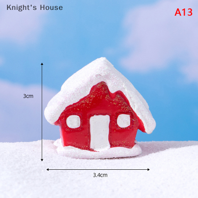Knights House ของขวัญคริสต์มาสซานตาคลอสตุ๊กตาหิมะขนาดเล็กอุปกรณ์ภูมิทัศน์ขนาดเล็กสำหรับตกแต่งบ้านโต๊ะห้องเครื่องประดับน่ารัก