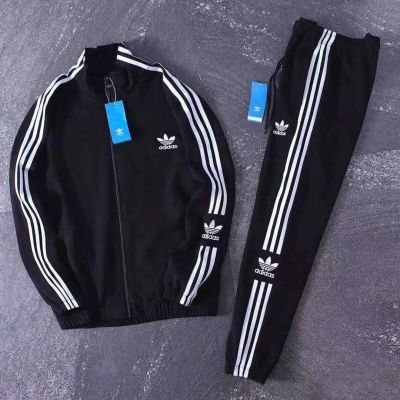 ♘✒ hnf531 Original AdidasˉNEW Thin Autumn Loose Sportswear Suit Mens and Womens Fashion Jacket Casual Pants Two-piece