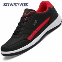 [Flying shoes]รองเท้าผ้าใบเทรนด์รองเท้าหนังของผู้ชายรองเท้าลำลองอิตาลีระบายอากาศสบายๆของผู้ชายไม่ลื่นวัลคาไนซ์