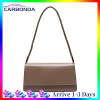 [7 Day Refund Guarantee] Simple Solid Color Women Handbag Tote PU Female Flap Shoulder Bag (White) [Arrive 1-3 Days]