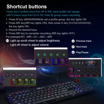 REDRAGON Horus TKL K621 RGB Support Bluetooth 5.0 wireless USB 2.4G 3 mode  Slim Mechanical Gaming Keyboard 97 Keys Compute PC