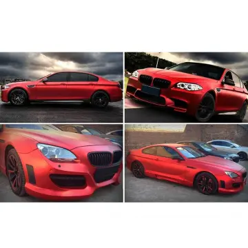 Satin Matte Chrome Metallic Red Vinyl Film Wrap Car Sticker Bubble Free  30*150cm 