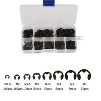 【CW】 550Pcs Black Circlip Retaining Ring Sack Retainer E Clip Washer Buckle shaped Split Washers Kit M1.5 M2 M2.5 M3 M3.5 M4 M5 M6