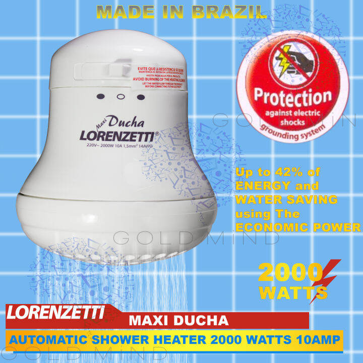 Lorenzetti Maxi Ducha Water Heater Shower Head HNF Gold Mind Everyday