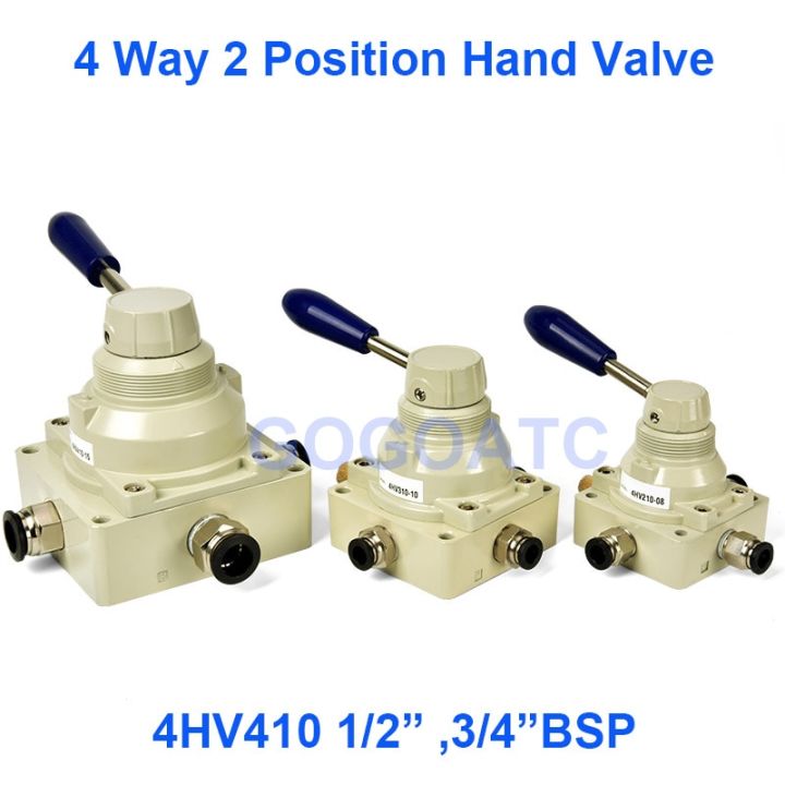 4 way 2 position Pneumatic hand rotary valve 4HV410-15/20 Port RC1/2