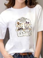 หญิงการ์ตูนสบายๆฮาโลวีนชุดลายโครงกระดูก Duffy ShellieMay พิมพ์เสื้อผ้า Kawaii Harajuku Vintage ผู้หญิงเสื้อยืด S-5XL