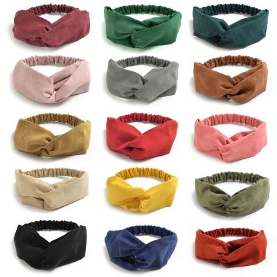 ❡✓ 2022 Women Soft Headbands Retro Printed Ladies Cross Knot Elastic Hair Bands Turban Headwear Headwrap Scrunchie Hair Accessories