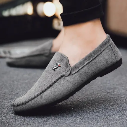 Men Shoes Shop Small Penguin Smooth Suede Leather Durable Loafers | Lazada