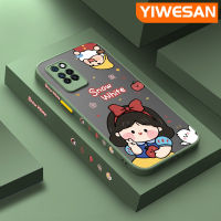 YIWESAN เคสสำหรับ Infinix Note 10 Pro Note 10 Pro NFC เคสการ์ตูนน่ารักลายหิมะสีขาวขอบสี่เหลี่ยมฝ้าเคสซิลิโคนเคสมือถือแข็งเคสป้องกันกล้องฝาปิดเลนส์เต็มตัว