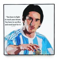 Lionel Messi #5 ลีโอเนล เมสซี่ ​Barcelona บาร์เซโลน่า อาร์เจนตินา รูปภาพ​ติด​ผนัง​ pop art พร้อมกรอบและที่แขวน ฟุตบอล​ กรอบรูป​​ รูปภาพ