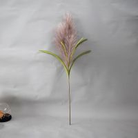 29’’ Tall Rainbow Pampas Gras with Green Leaves Faux Flowers Plants Reeds Indoor Boho Home Wedding Decoration for Floor Vase