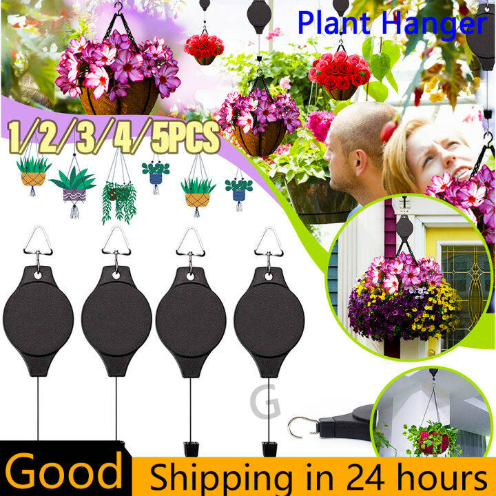 1/5/10PCS Retractable Plant Pulley Adjustable Potted Plants Pull Down