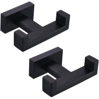 2Piece Double Towel Hook Bathroom Robe Hook Modern Wall Hook