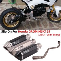 For Honda GROM MSX125 MSX 125 2013 - 2021 Motorcycle Exhaust Escape Modify Full System Muffler Front Middle Link Pipe DB Killer