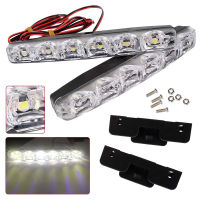 [กระฉับกระเฉง] ไฟ LED สำหรับวิ่งกลางวัน12V 6รถตัดหมอก DRL วันขับรถ2ชิ้นชุดไฟ