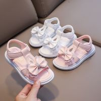 Girl Sandal Kid Summer Elegant Bling Rhinestone Party Princess Beach Shoes Cute Bowknot School Shoes for Kids Flat Heel F05201