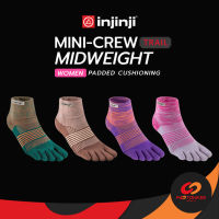 Pootonkee Sports INJINJI MINI CREW TRAIL (WOMEN) ขนาด 21.5-25cm. ถุงเท้าวิ่ง 5 นิ้ว แบบหนากลาง เหนือข้อ