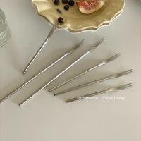 [Fast delivery] ins Korean 304 stainless steel thin handle fruit fork dessert fork high-value tableware versatile cake moon cake fork