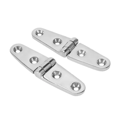 2Pcs Stainless Steel 316 Marine Boat Strap Hinges With 4 Holes Heavy Duty Mirror Polish Door Strap Hinge Accessories