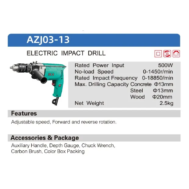 DCA 13mm Electric Impact Drill AZJ0313 Lazada PH