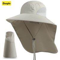 Donglin Sun หมวก UV ป้องกันกลางแจ้งล่าสัตว์ตกปลาหมวกสำหรับชายหญิง Camping Visor หมวกคอ Flap หมวกชาวประมง