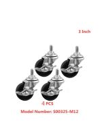 4 Pcs/Lot Casters 3 Inch Black Pp Screw Caster With Brake M12 Side Wheel Baking Tray Rack Universal