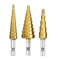 3-12mm/4-12mm/4-20mm HSS Straight Groove Step Drill Bit Titanium Coated Wood Metal Hole Cutter Core Cone Drilling Tools Set Drills Drivers