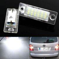 (Premium car)2ชิ้น CANbus 12โวลต์18 LEDs รถยนต์ LED ใบอนุญาตหมายเลขทะเบียนไฟโคมไฟสำหรับ VW Transporter T5แคดดี้ T Ouran กอล์ฟ P Assat สีขาว6000พัน