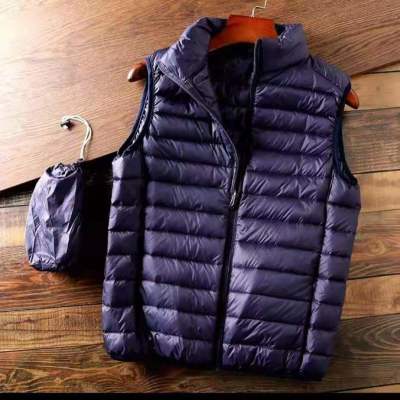 ZZOOI 2022 Light and Thin Down Jacket Mens Vest Casual Warm Loose Inside and Outside Wear Autumn and Winter Basic Vest Mens Jacket