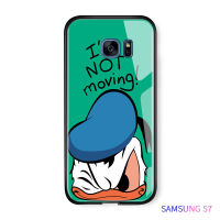 UCUCเคสมือถือ เคสโทรศัพท์ เคส Samsung S7แบนSamsung Galaxy S7การ์ตูนมิ๊กกี้มินนี่โดนัลด์Daisyเป็ดหมีพูเคสมันวาวกระจกเทมเปอร์ฝาหลังปลอก