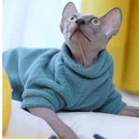 ZZOOI DUOMASUMI Classic Naked Cat Jumper for  Sphynx Cat Clothing Autumn Winter Cat Outfits Clothing Hairless Bald Cat Coat