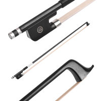 [ammoon]4/4 Cello Violoncello Bow Well Balanced Carbon Fiber Round Stick Ebony Frog White Horsehair Cello Parts Accessories