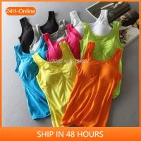 [A LIKE] New Padded BraTop Women Modal Spaghetti Solid Cami Top Vest Female Camisole With Built In Women2022Clothing