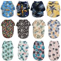 ZZOOI Summer Pet Dog Clothes Hawaiian Style Leaf Printed Beach Shirts for Puppy Small Large Cat Dog Chihuahua Costume Pet Clothing