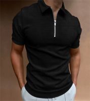 2022 New Zip Polo Shirt Mens Cotton Short Sleeve T-Shirt High Quality Slim Fit Casual Golf Polo