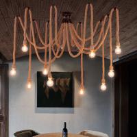 Hemp Rope chandelier For Shopping mall LED salon lighting ceiling spider chandelier Lamp 6 10 Lights vintage chadnelier