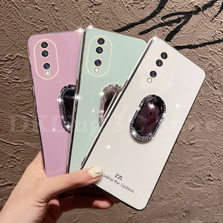 ปลอกอ่อนเคลือบผิวใหม่-honor-90-5g-honor-90-lite-honor-70-lite-สุดหรูปกป้องเลนส์เคสโทรศัพท์-huawei-honor90-lite-ฝาหลัง-honor70-lite-พร้อมที่วางลวดดัดฟันเพชร-bling