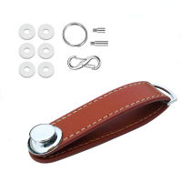 Leather Pocket Case Keychain Wallet Collector Housekeeper Ring Car Bag Pouch