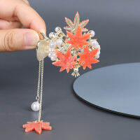 Back The Scrunchie Headdress Tassel Head Hair Pearl Maple Elegant Temperament