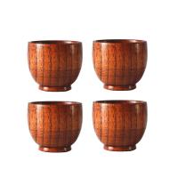 4pcs Eco-friendly Japan Style Solid Wood Cup for Sake Tea Coffee Wine Water