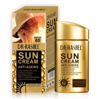 Dr.Rashel Sun Cream Anti Ageing SPF+++60  80g ผลิตภัณฑ์ปกป้องผิวหน้าจากแสงแดดสูตรพิเศษช่วยผิวหน้าแลดูอ่อนกว่าวัย