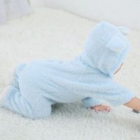 Baby Fleece Flannel Cartoon Romper Animal Bear Warm Hoodie Newborn Jumpsuit Outfits Winter