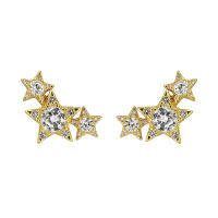 Vetiver Pearl Triple star white topaz earring ต่างหูเงินแท้ รูปดาว พลอยโทปาซ พลอยแท้ เงินสเตอร์ลิง925 เครื่องประดับ แฟชั่น ต่างหูแฟชั่น