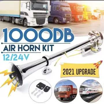 Universal 17inch Single Trumpet Car Air Horn 12V Compressor 150DB Super Loud  Air Hose Car Horn Speaker for Truck Boat Motorcycle