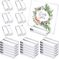 Transparent Place Card Holders Sleek Desktop Note Holders Clear Desk Card Display Racks Elegant Acrylic Note Stands Stylish Sign Holders For Events