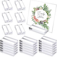 Chic Acrylic Menu Card Holders Modern Acrylic Table Number Stands Stylish Sign Holders For Events Decorative Table Card Holders Clear Desk Card Display Racks