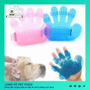 Găng tay chải lông rụng và tắm cho chó mèo - Long Vũ Pet Food